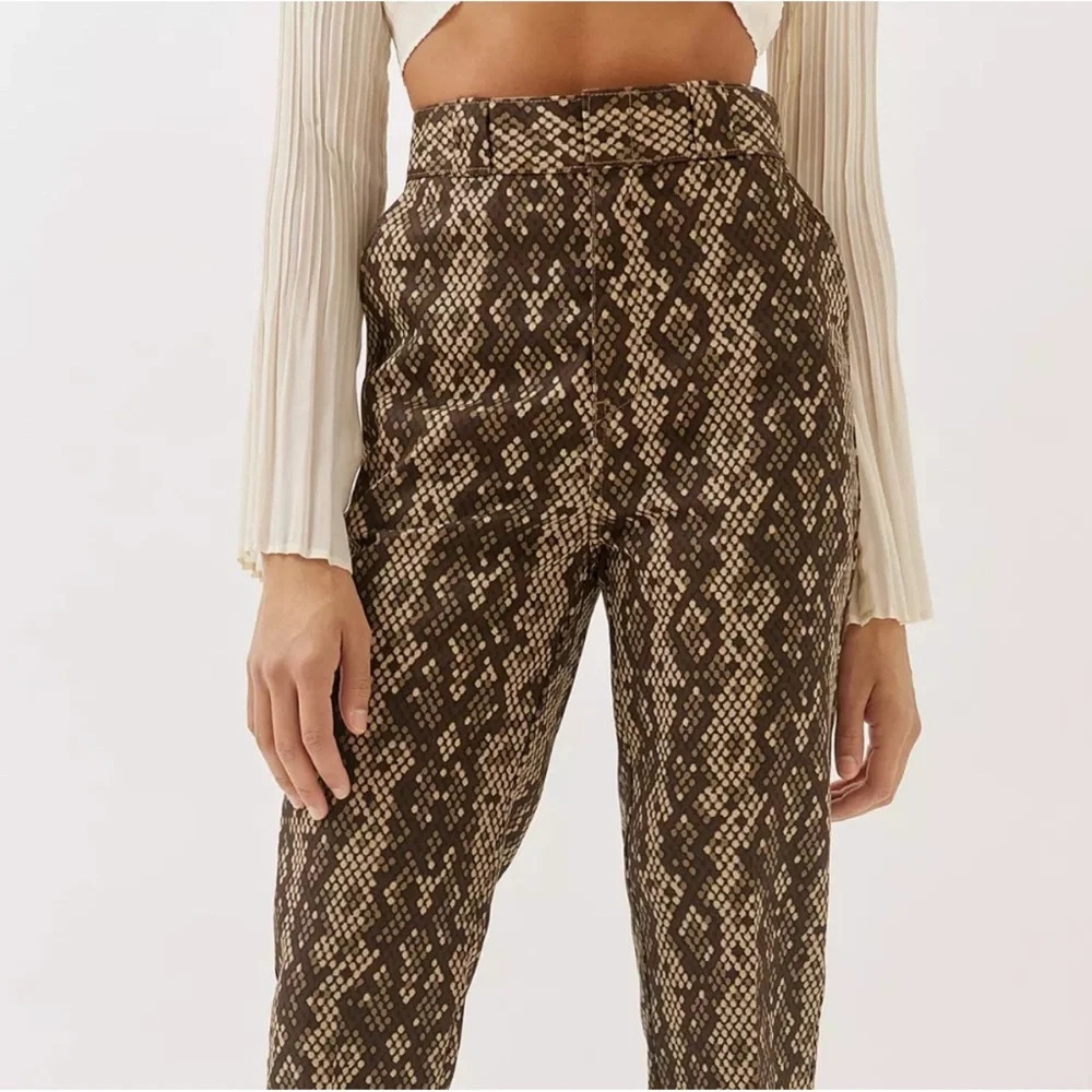 Dickies Brown Snakeskin Print Camden Straight Leg Chino Trouser Pants Sz 0R NWOT - Picture 6 of 15